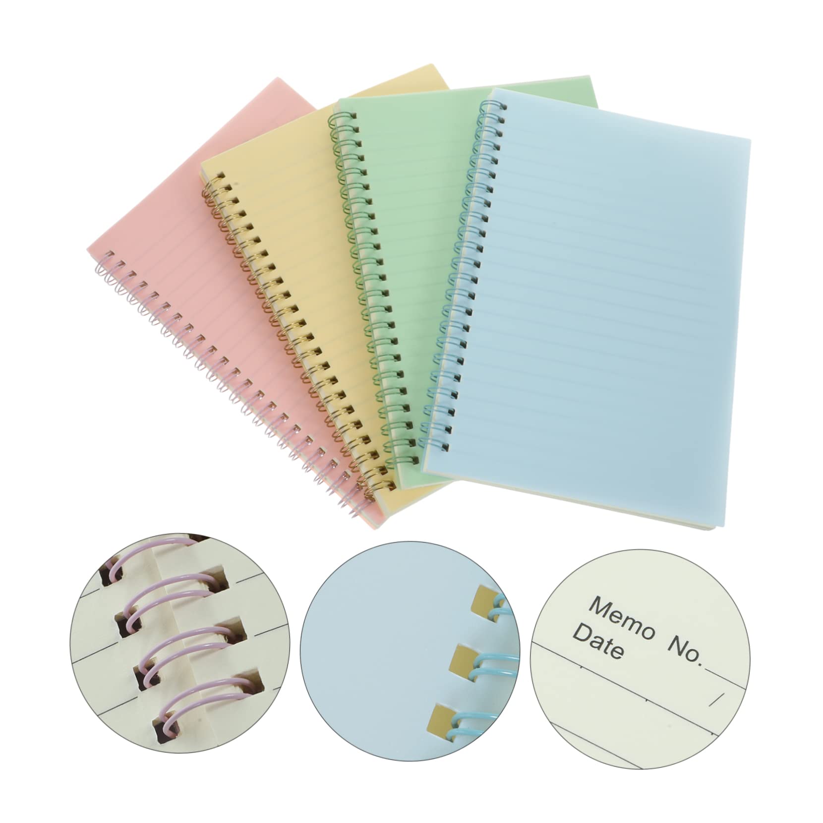 Operitacx Cahier à Spirale A5 Rétro, Lot de 4, Design Minimaliste