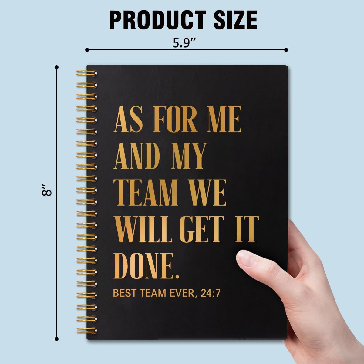 As For Me And My Team We Will Get It Done 160 Pages Blank Spiral Notebook, Team Appreciation Gifts for Employee Coworker, Employee Thank You Present, Best Team Gifts for Team Teammate Coworker - Image 2