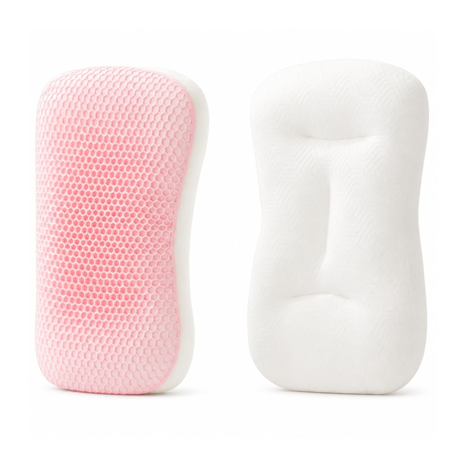 AMRTTWY Honeycomb Pillow, TPE Pectin Pillow Ergonomic Curve Cervical Neck,Gel Cushion