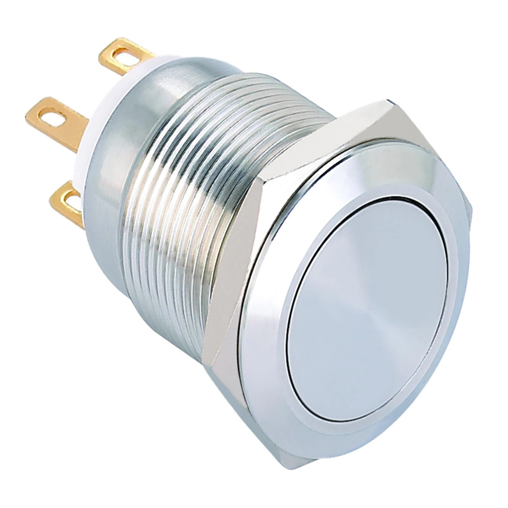 1 interrupteur à bouton-poussoir momentané ou à loquet en acier inoxydable de 19 mm (1NO1NC)(Momentary)