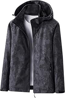 Softshell Jacket Men's Waterproof Breathable Reusable Cycling Jacket Spring Lightweight Transition Jacket Rain Jacket with Hood Poncho for Cyclists Camping Outdoor Trekking Breathable Rain Poncho