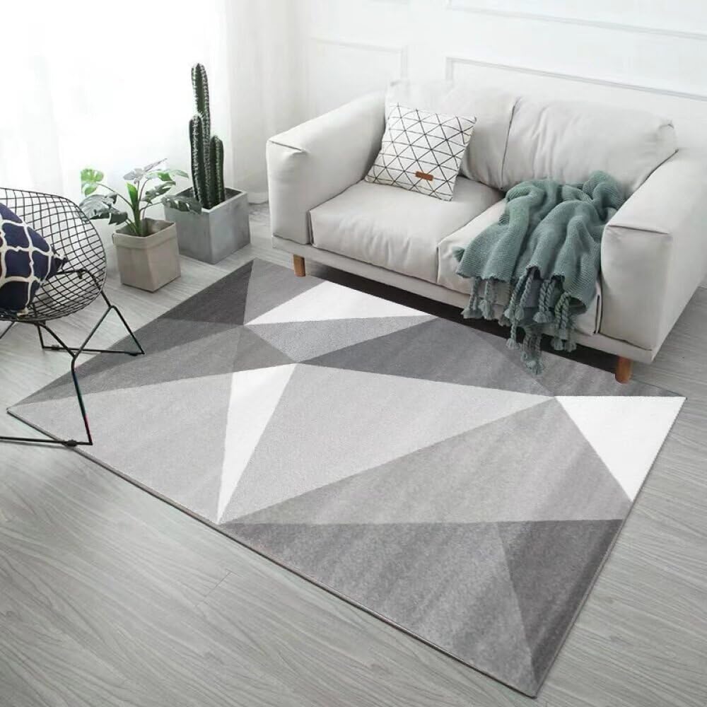 Tapis chambre ado fille anti-glisse et antiallergique gris