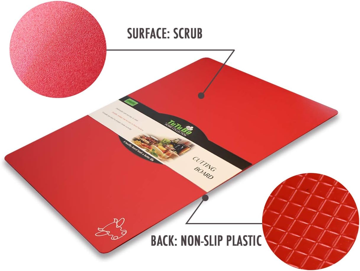 Cutting Board Mats Flexible Plastic Colored Mats with Food Icons,