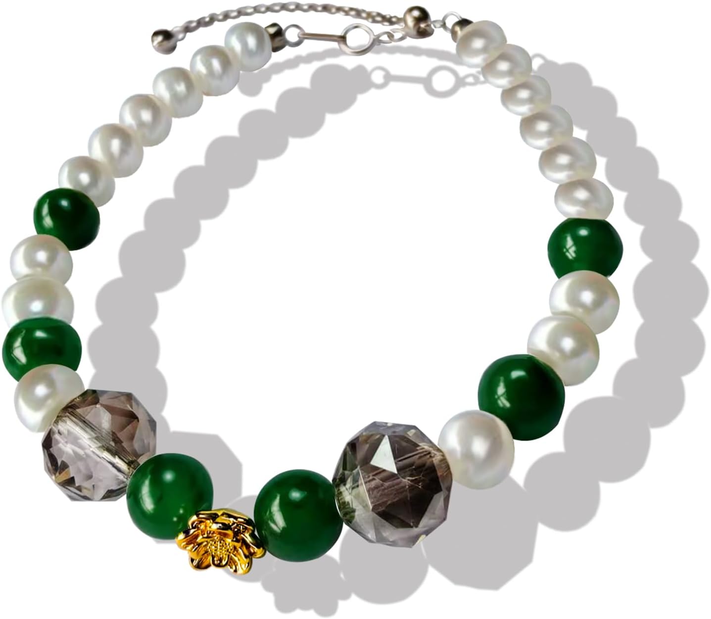 Women's pearl bracelet Baroque and gold copper wire combination of hand-woven