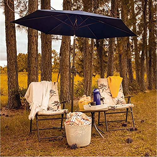 Ombrelone Alumínio Com Manivela Guarda Sol 2,4m Sombreiro Piscina Jardim - 009223 Mor - Azul