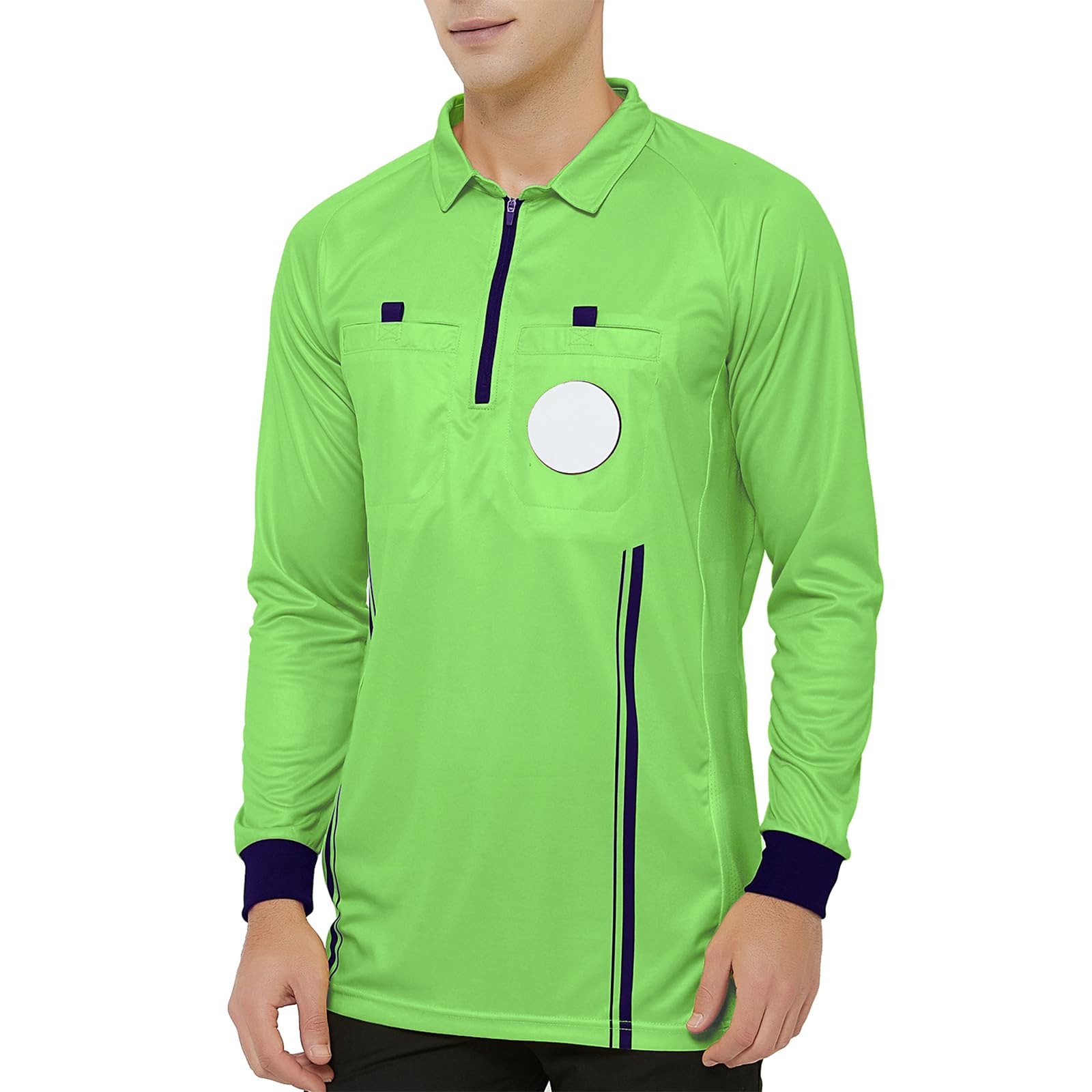 TOPTIE Maillot d'arbitre Officiel de Football à Manches Longues pour Homme USSF Pro Uniforme, Deguisement Arbitre