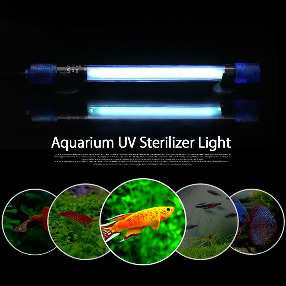 Fdit Uv Lámpara De Tanque De Peces Lámpara Esterilizador Lámpara Bactericida Luz Para Tanque De Acuario 220-240V Uv De 5W 7W 9W 11W 13W(Uv-7)