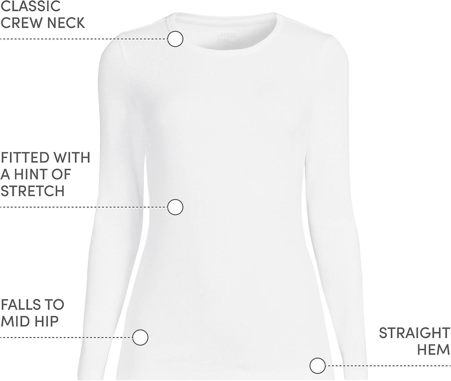 Lands' End Women's Cotton Rib Knit T-Shirt - Image 5