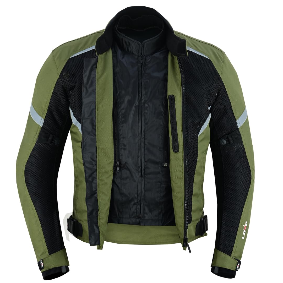 LOVO - Chaqueta Perforada de Verano para Moto de Dos Capas - Con Forro Impermeable Desmontable - Chaqueta Moto Verano Unisex - Chaqueta Verano Moto Hombre y Mujer - Alta Ventilación y Protección