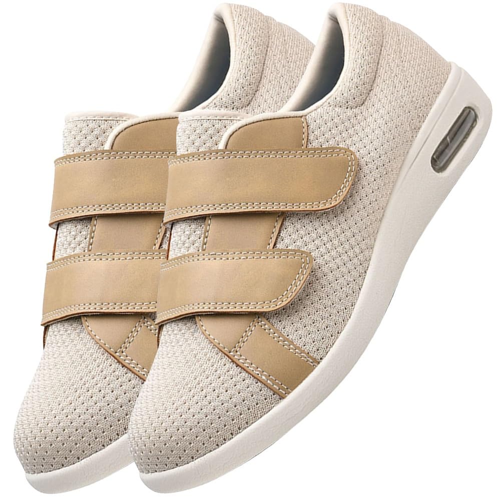 Ortopediche Donna Estive Uomo Donna X-Larga Regolabile Scarpe per Il Tempo Libero Pollice Regolabile Valgo Larghezza Ampia Comfort per Sport Anziani Escursionismo (Color : Beige, Size : 38 EU)