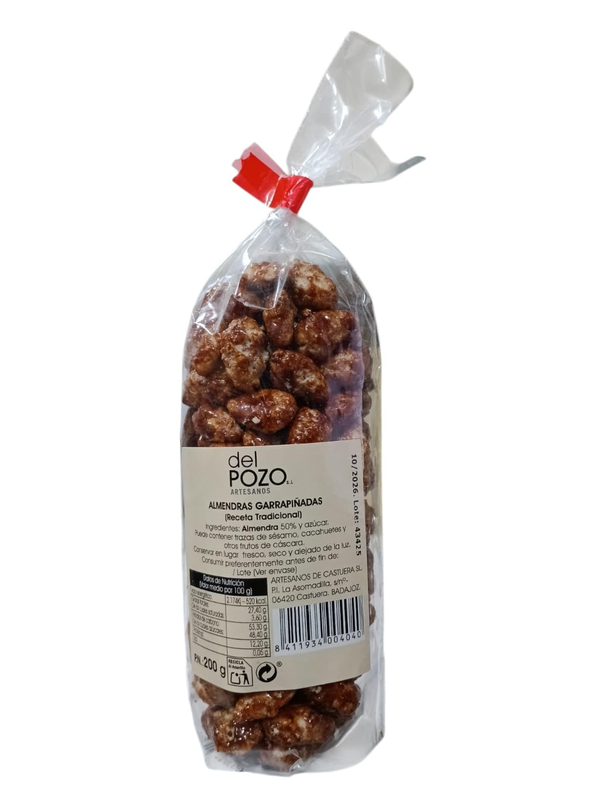 Del Pozo Almendras Garrapiñadas 200 g – Almendras Seleccionadas con Azúcar Caramelizada – Frutos Secos Dulces