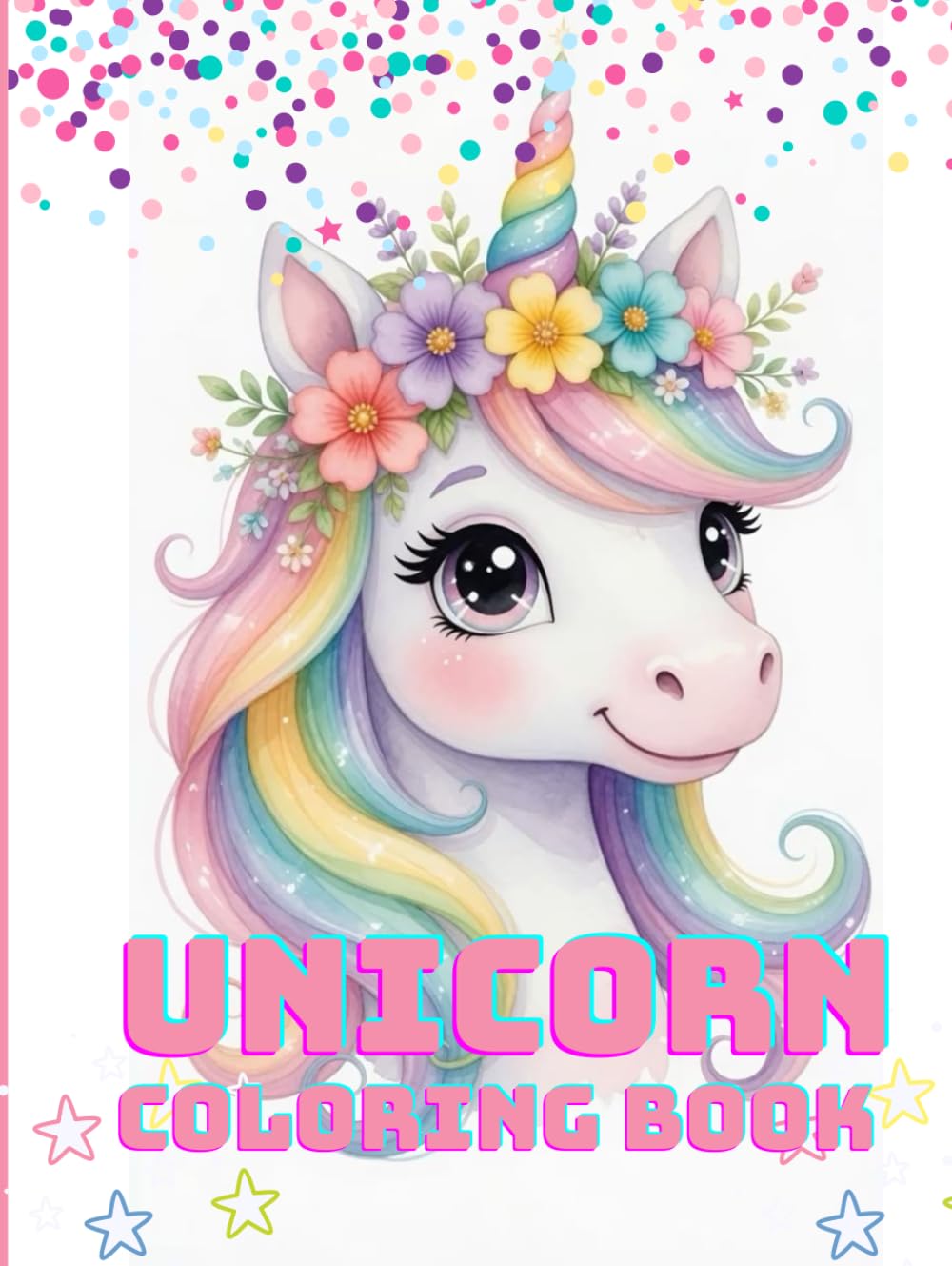 Cute unicorn coloring pages for all ages: Relaxing coloring book