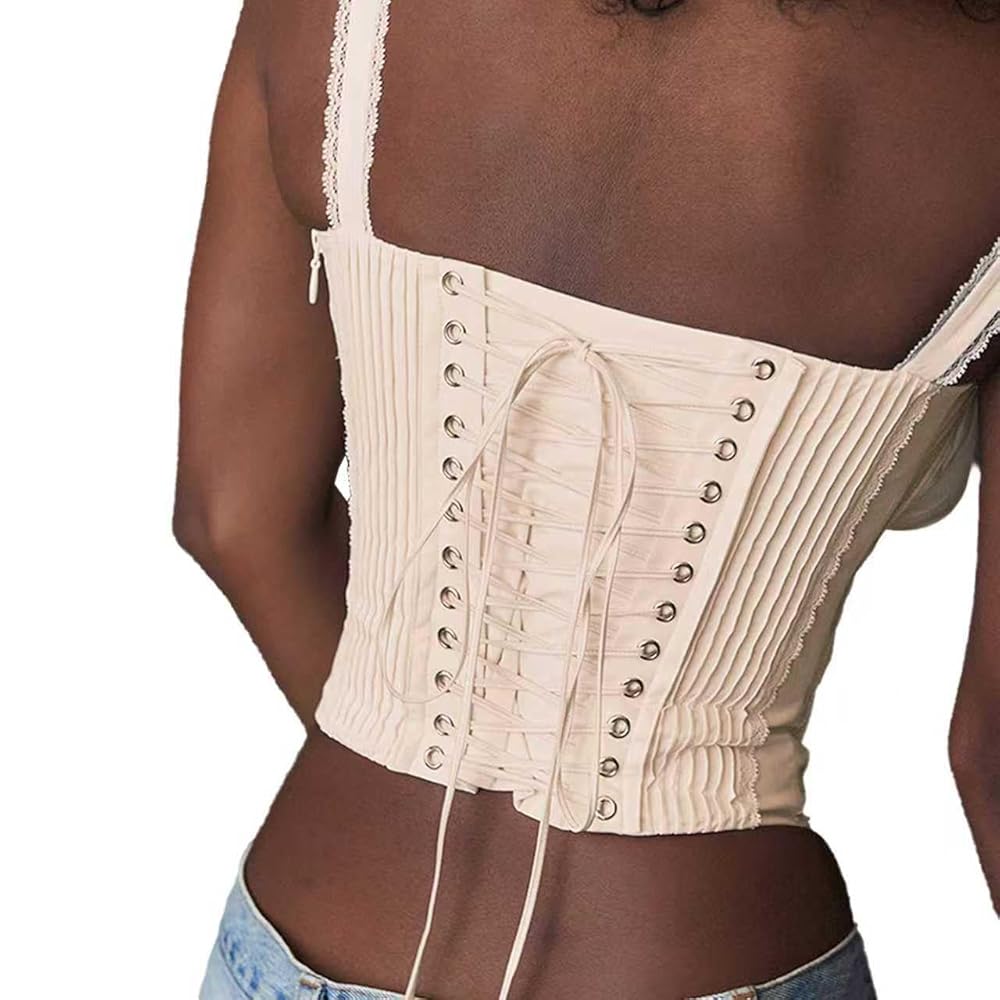 Amazon.com: YADMISU Women's Lace Up Cami Corset Tops Cold
