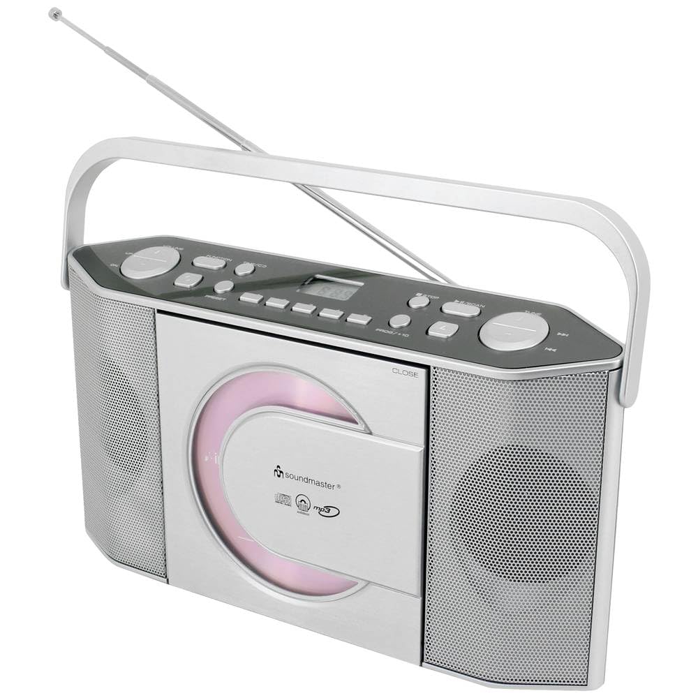Soundmaster RCD1755SI Radio avec Lecteur CD MP3 Vertical Radio de Cuisine Compact