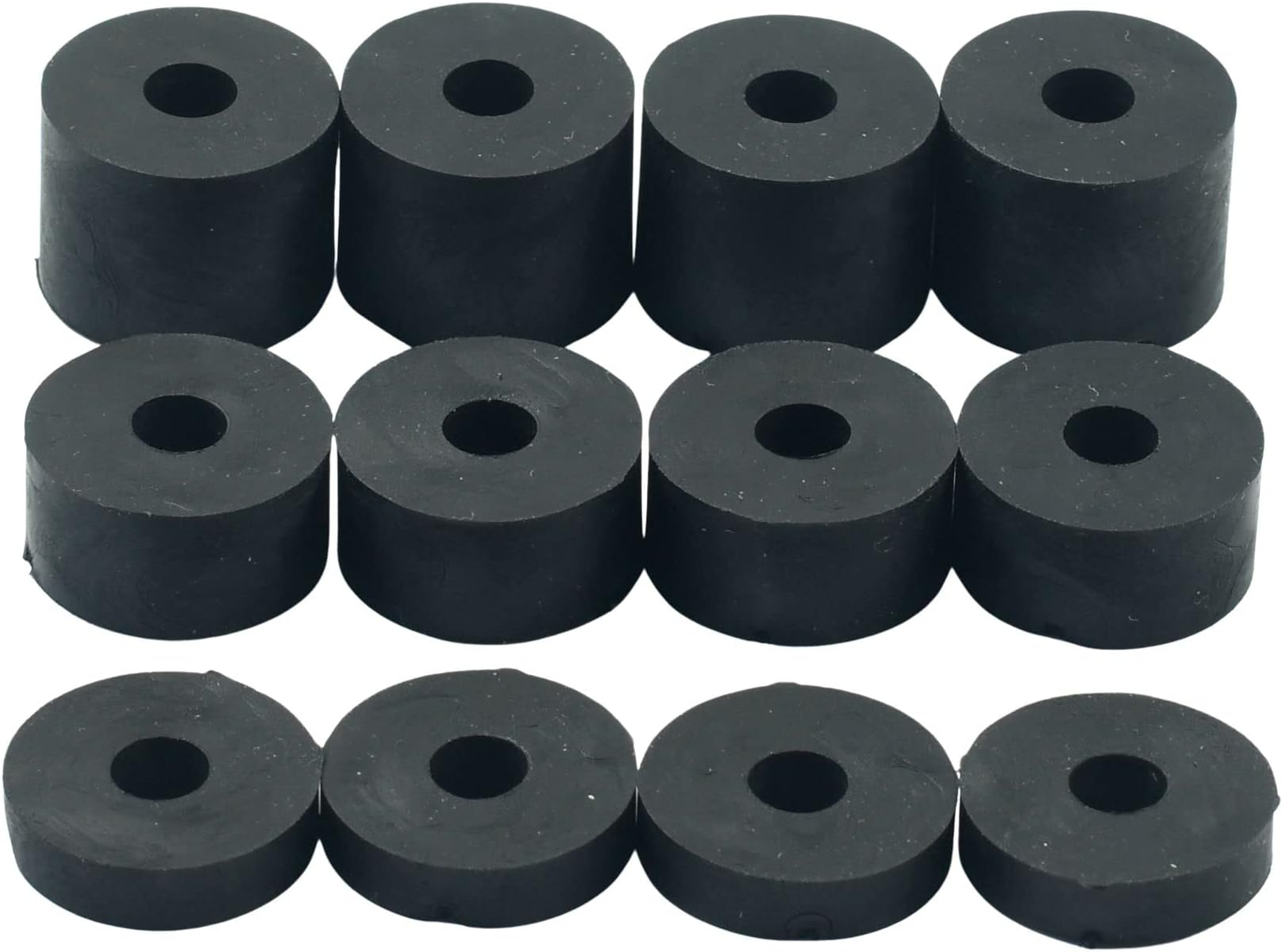 hawkeng 6mm (M6) Soft Rubber Spacers Standoff Washers Shore 45 (12 Pack) 4 x 15mm, 4 x 10mm, 2 x 5mm in Black