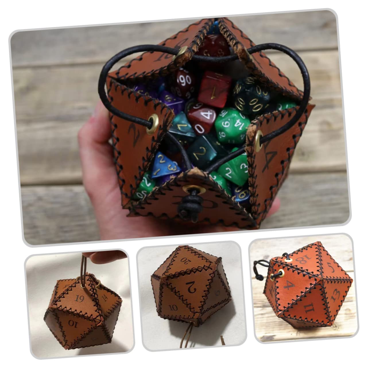BESPORTBLE 3pièces à Dés Polyédriques Pochette De Rangement Pratique pour Dés Bijoux Et Accessoires Organisateur Portable avec Cordon De Serrage pour Jeux De Société Et Collection