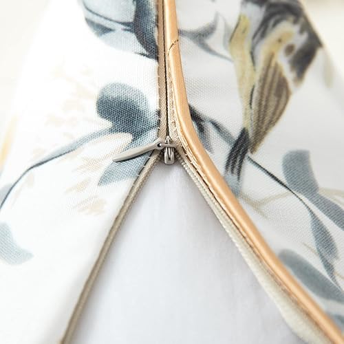 Miniatura 7 de VOGOL Juego de 2 fundas de almohada decorativas cuadradas con estampado de pájaros grises botánicos, fundas de cojín suaves al tacto, 20 x 20