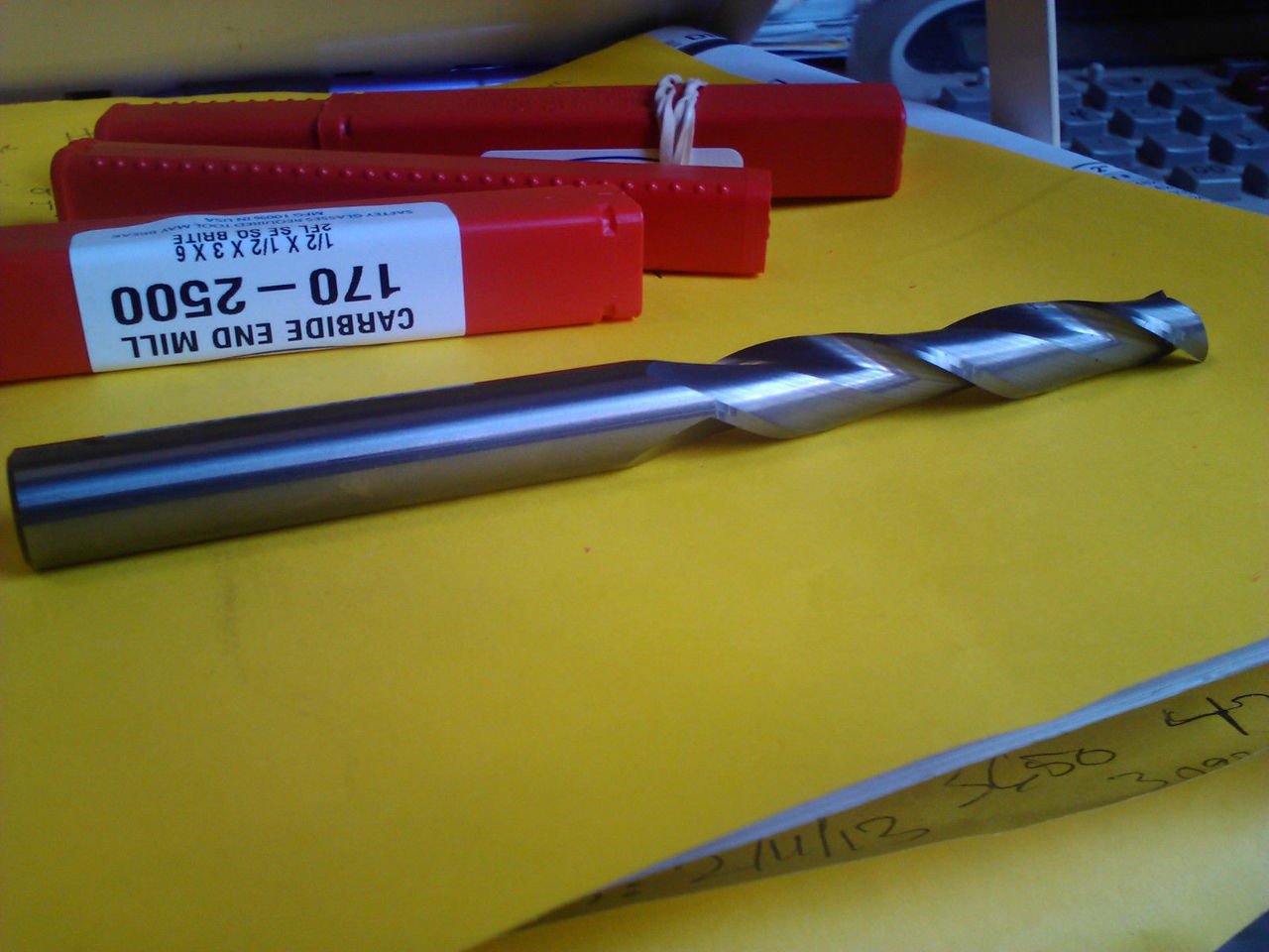 .500" 1/2" 2 Flute Single END Extra Long Length Carbide END Mill 1/2" X 1/2" X 3" X 6"