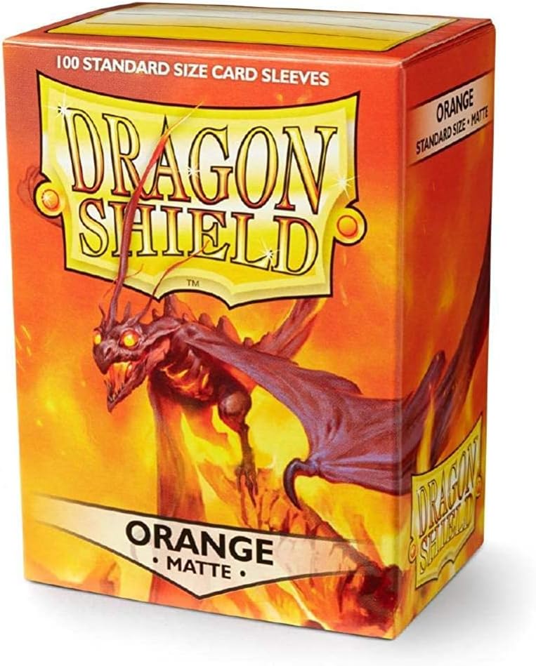 Dragon Shield | Standard Size Card Matte Sleeves | 100 CT - Smooth & Tough Premium TCG Sleeves | Compatible with Pokemon, Flesh & Blood, One Piece & Magic The Gathering | Orange