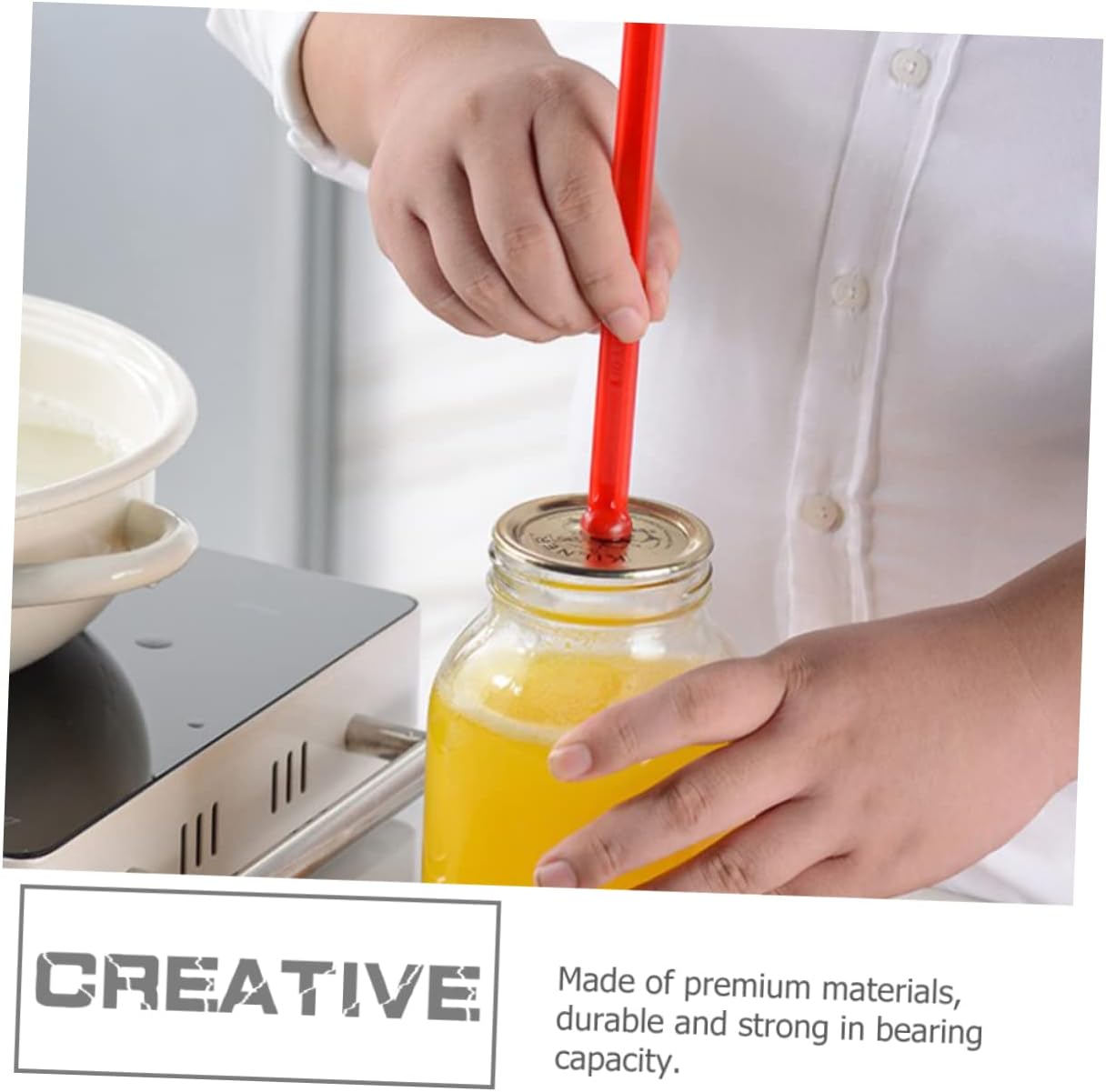 6pcs with Magnetic Can Lifter Pots Lifter Canning Jar Lifting Tools Magnetic Jar Lid Lifter Bucket Lid Opener Magnetic Canning Lid Can Opener Manual Plastic Portable Non-Slip Cover