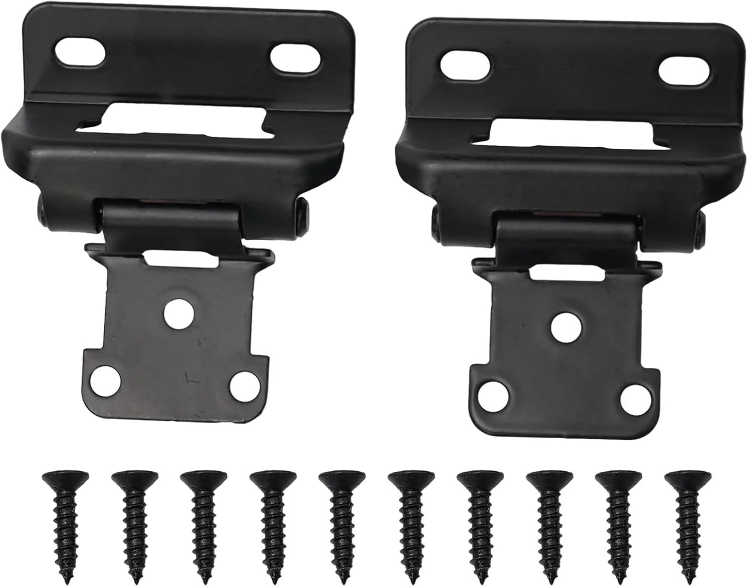 Overlay Cabinet Hinges Cupboard Soft Close Hinge Steel Black Silver Cabinet Door Hinge Clip-on Desk Cabinet Kitchen Flush Hinge(Black)