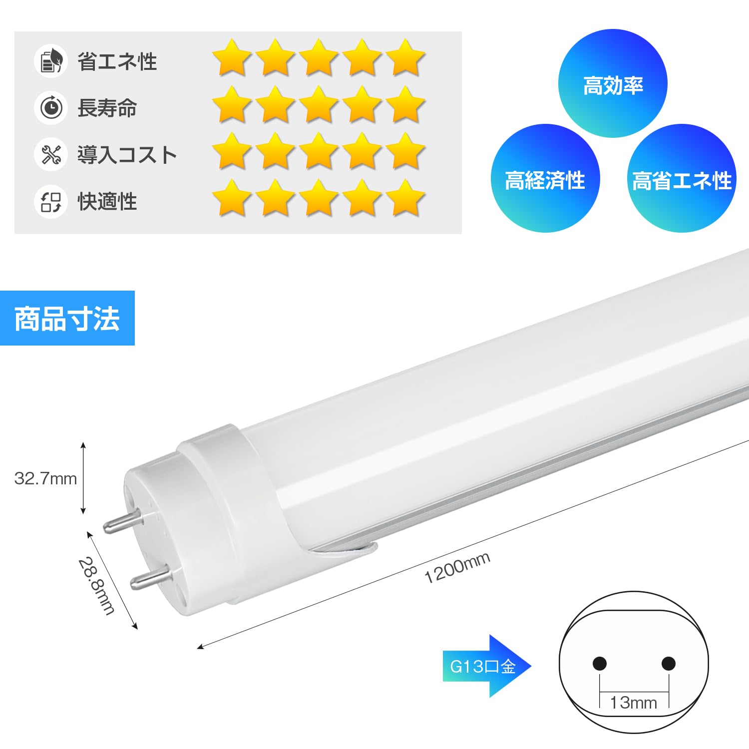 Amazon | 【明るく快適＆節電】Alewell FL40型 LED蛍光灯 40W相当 省