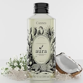 A U R A - Cannes Fragrance Oil for Waterless Scent Diffuser - Inspired by D.ior-Eden-ROC | (6.7 fl oz, 200 ml) Pure Essential Oil Blends for Aromatherapy Diffuser & Hotel Collection Oil Diffuser