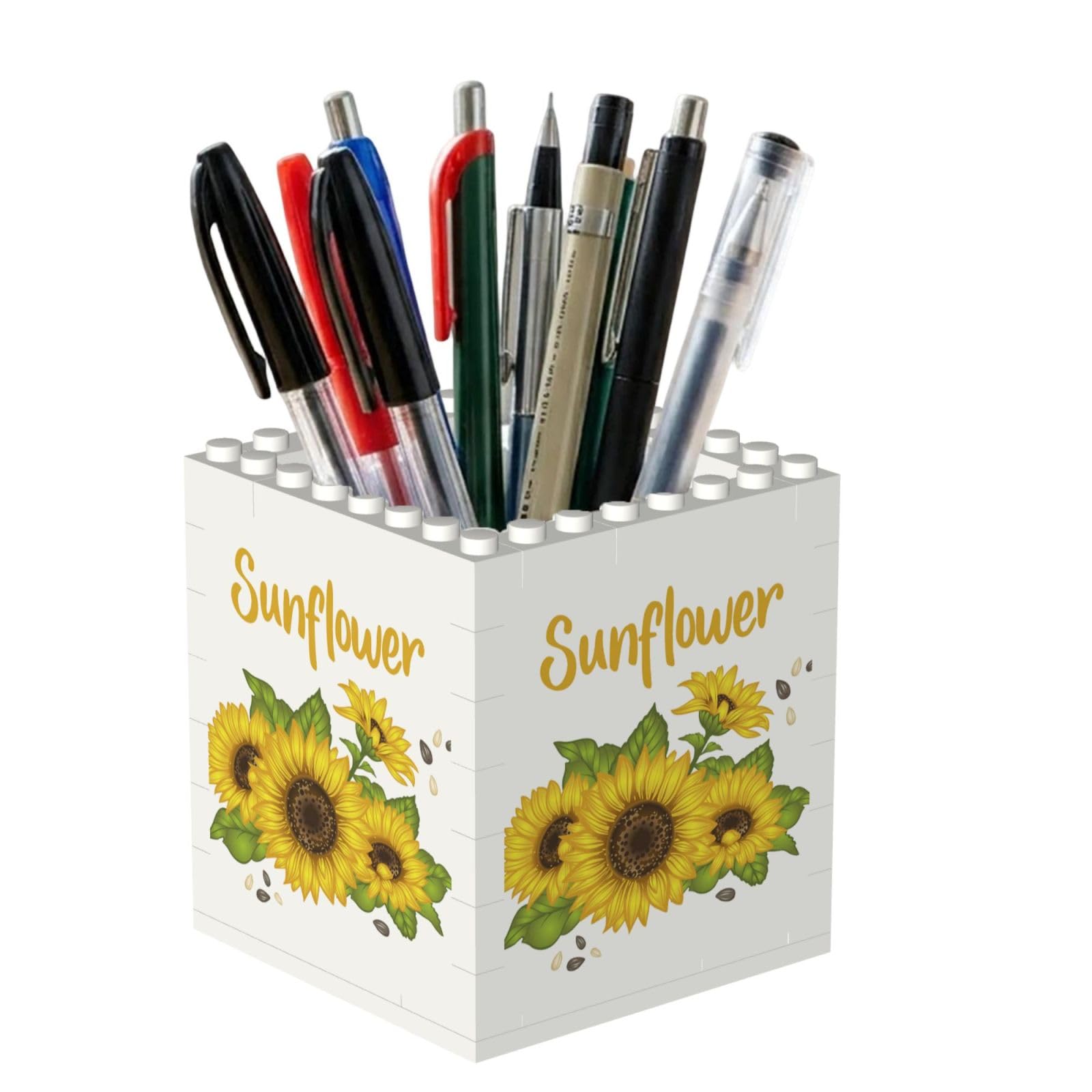 Poadnly Sunflower, Pen Pot Pencil Holder for Office Home School, Compact Desk Organiser for Office Stationery