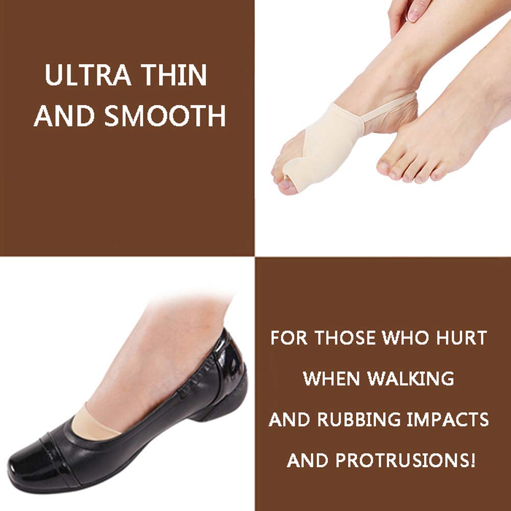 Separator palców i prostownica, hallux Valgus Aid Splint, Gel Bunion Stretchers Spacer Corrector, redukuje ból palców młotkowych, 1 para beżowych