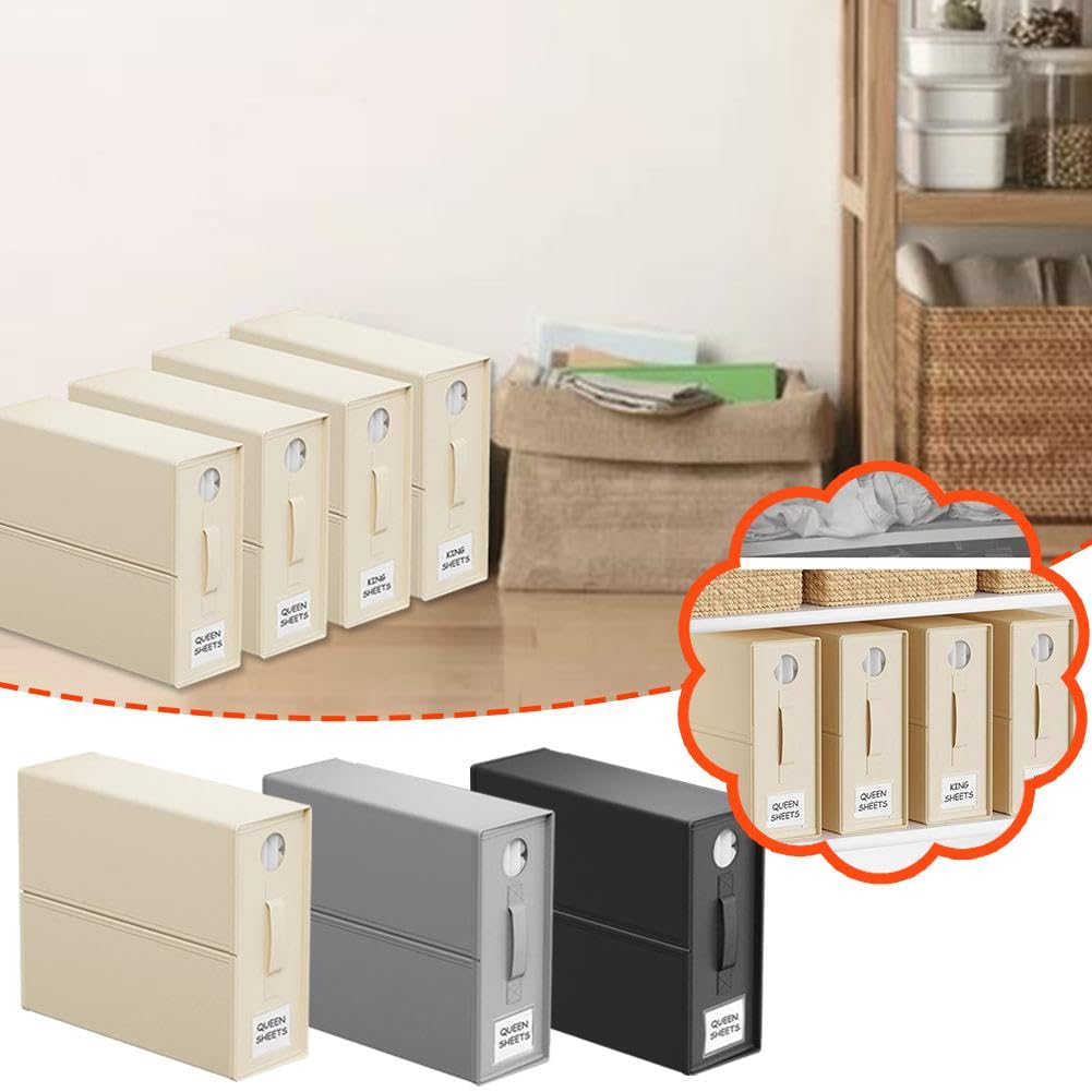 WANGIRL Opbergdoos voor Lakens 6 Stuks, Beddenlakenorganizer en Opslag, Bedding Storage Box, Lakenset Organizer met Rits voor Queensize of Kingsize Lakens, Zwart WANGIRL Opbergdoos voor Lakens 6 Stuks, Beddenlakenorganizer en Opslag, Bedding Storage Box, Lakenset Organizer met Rits voor Queensize of Kingsize Lakens, Zwart