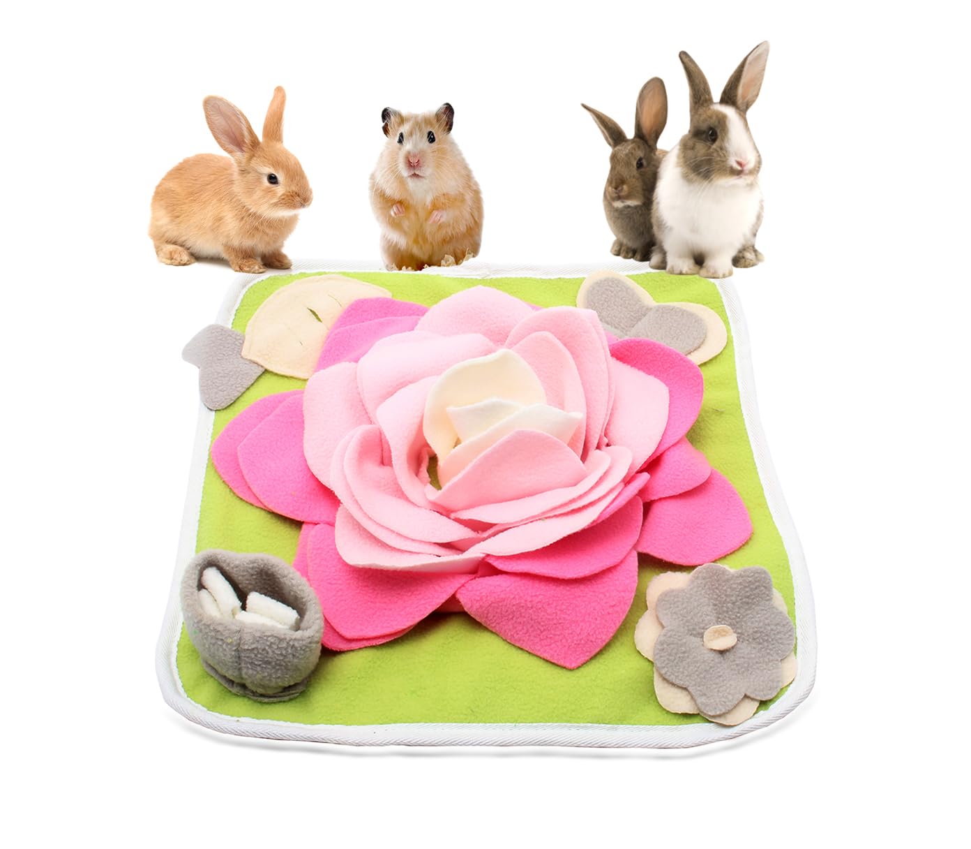 Rabbit Foraging Mat - 17.3x25.5 Inch Snuffle Mat For Small Pets, Interactive Feeding Toy - View #6