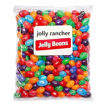 JollyRancherJelly Beans Candy Original 5 Pounds 80 oz All 5 Colors & Flavors Mix - Perfect For Egg Hunt, Gifting Or Any Occasion Assorted Flavors Strawberry Orange Blue Raspberry Watermelon Berry Apple Lemonade and more 5 Lb Bulk Bag