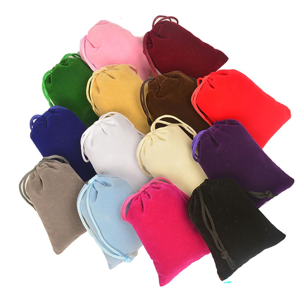 Bolsitas de terciopelo grandes, paquete de 10, 15 x 20 cm, bolsas de terciopelo para joyas, bolsas de regalo para bodas y fiestas, bolsa gigante de regalo de tela con cordón, bolsa de