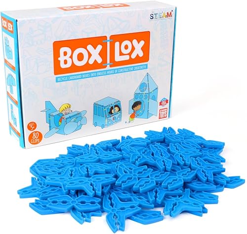 Atwood Toys Box Lox - Kit creativo de construcción de cartón, 80 piezas, juguetes de construcción para niñas y niños, educativo STEM alternativa a