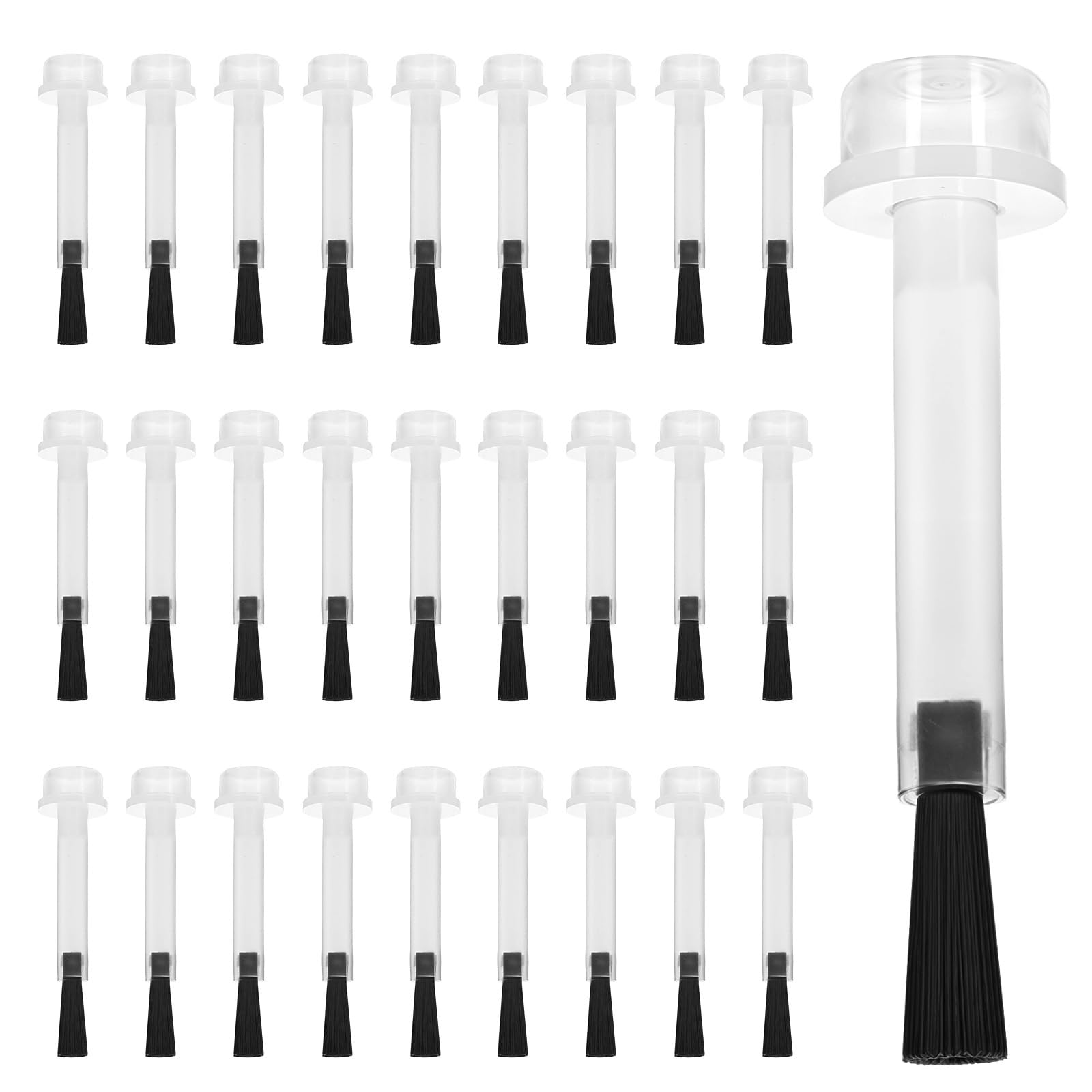 Piriuuo Set di 30 pennelli di ricambio per unghie, usa e getta, cipria, pennello di ricambio liquido, per manicure, set di pennelli di ricambio per unghie, setole sottili e morbide per unghie fai da