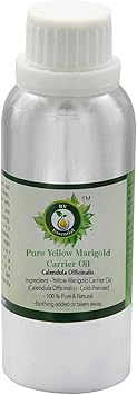 R V Essential Yellow Marigold Oil | Calendula Officinalis | For Eyes | Moisturizes Skin | Fights Acne | Anti-Aging | Reduces Scars | For Hair | 100% Pure Natural | Cold Pressed | 630ml | 21oz