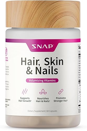Snap Supplements Vitaminas para el cabello, la piel y las uñas, apoyan el crecimiento del cabello, nutren la piel y las uñas con biotina, colágeno,
