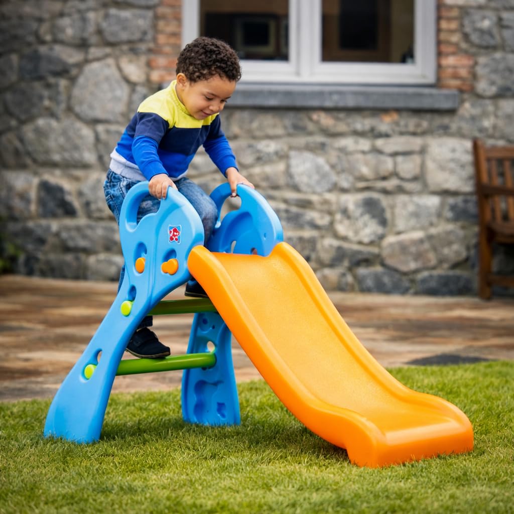 Jokolo All In One Brand Red Kids Indoor Outdoor Climb & Slide Playset – Toddler Plastic Playground Slide With Easy Fold Design For Backyard And Playroom