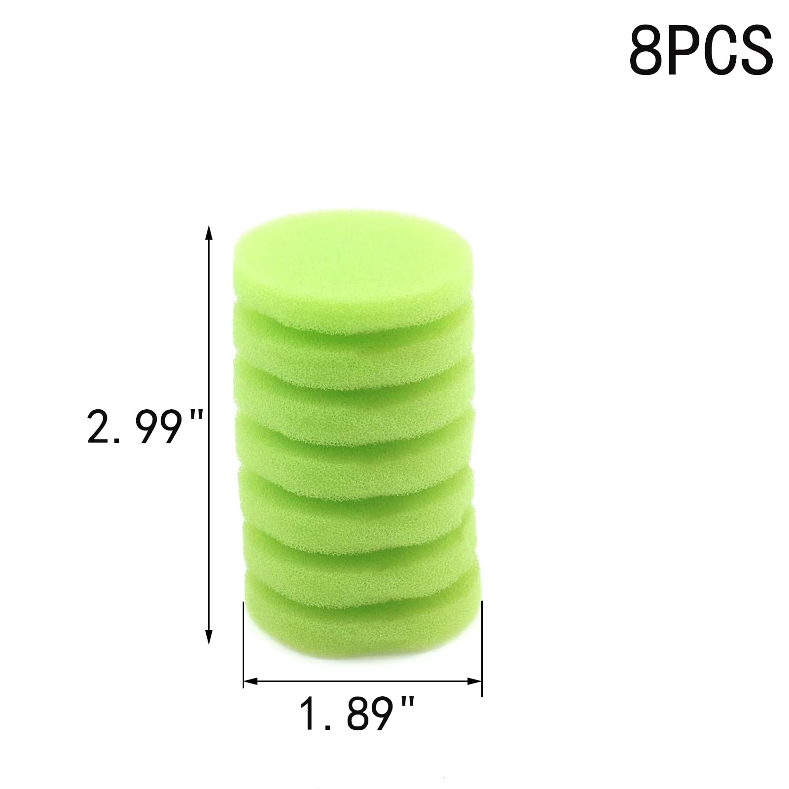 MY MIRONEY Ersatz-Schwammfilter 8 Stück – 4,8x7,6 Cm, 7-lagig, Für Aquarium & Fischzucht, Grün