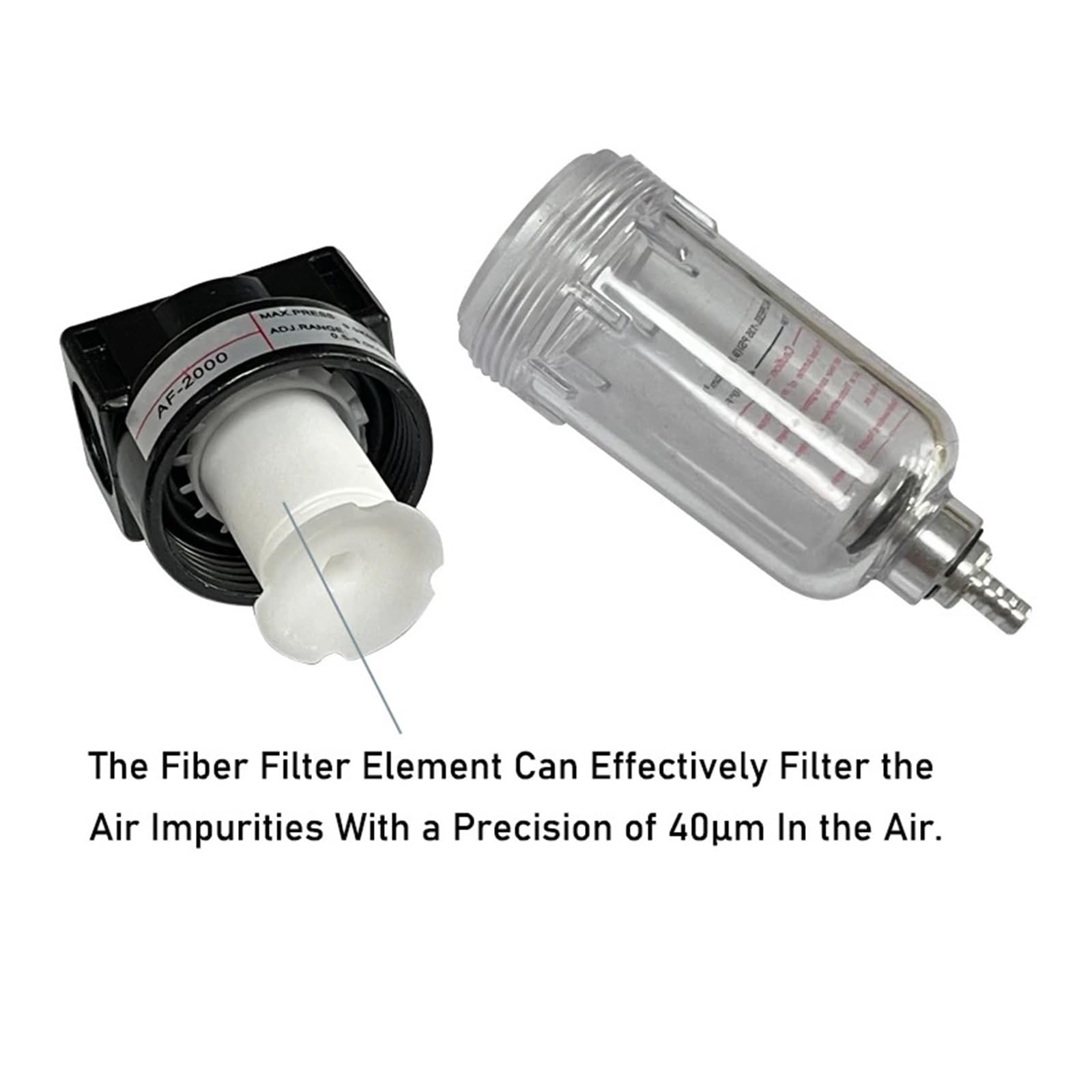 AF2000 Separator wilgotności sprężarki Filtr kompresji 1/4 cala (With 12mm Fitting)