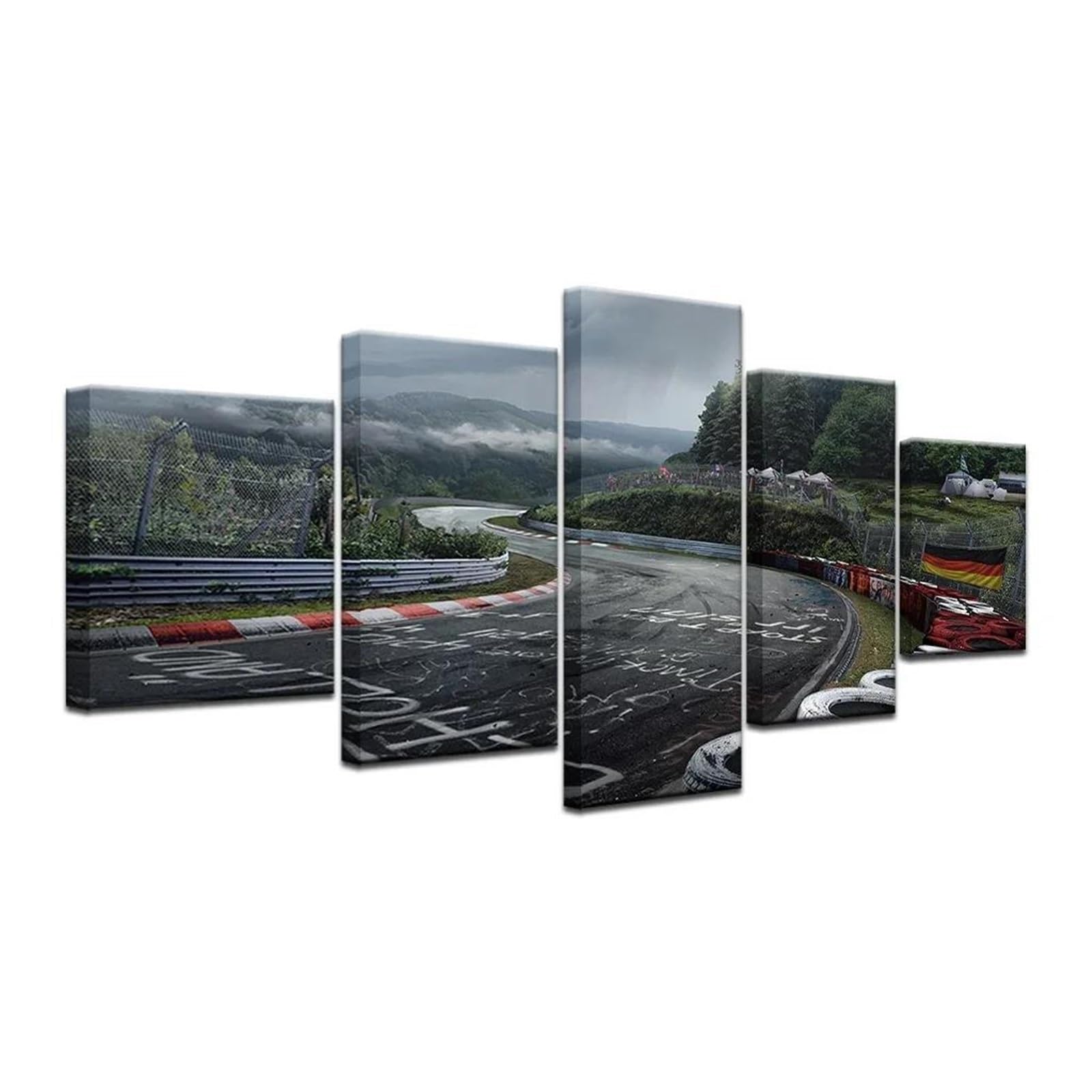 Tableaux décoration murale moderne Nurburgring peinture toile 5 pcs