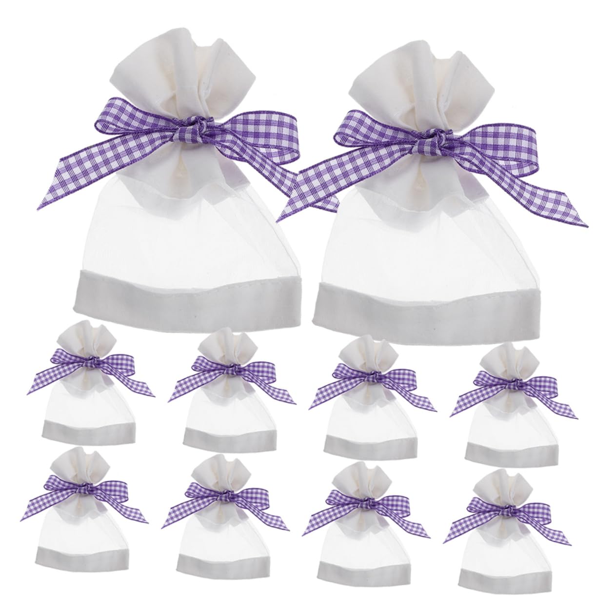 RORPOIR 20pcs Lavender Sachet Bags Empty Drawstring Packets for Closet Freshener Open-Window Burlap Design Organza Gauze for Dried Lavender and Home Fragrance