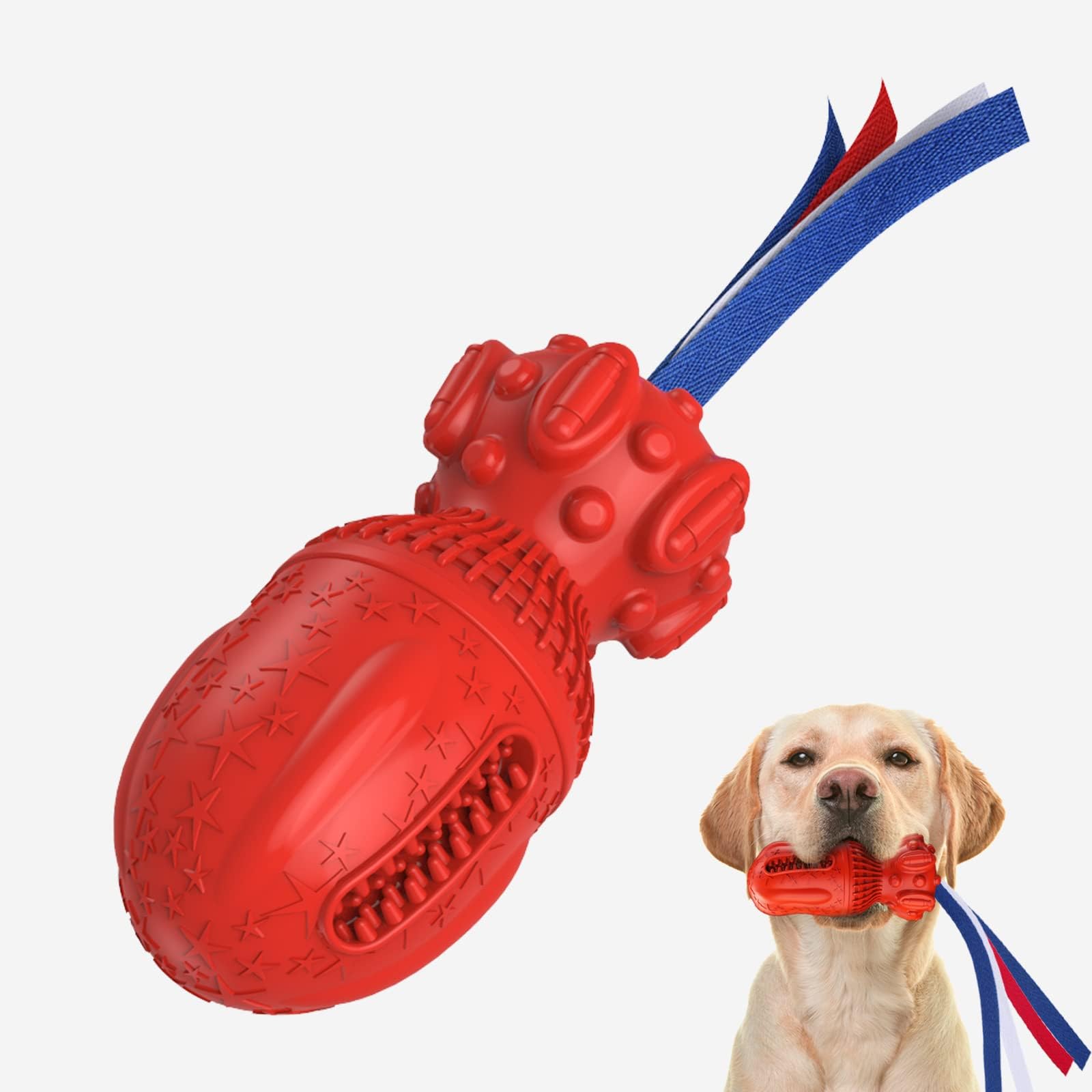 Hentay Immaculate Dog Toy, Dog Toy for Aggressive Chewers Interactive Dog Chew Toy Indestructible Dog Toys Funny Tough Pet Toys Chewing Toy for Medium and Large Dogs, Non-Toxic Natural Rubber Red