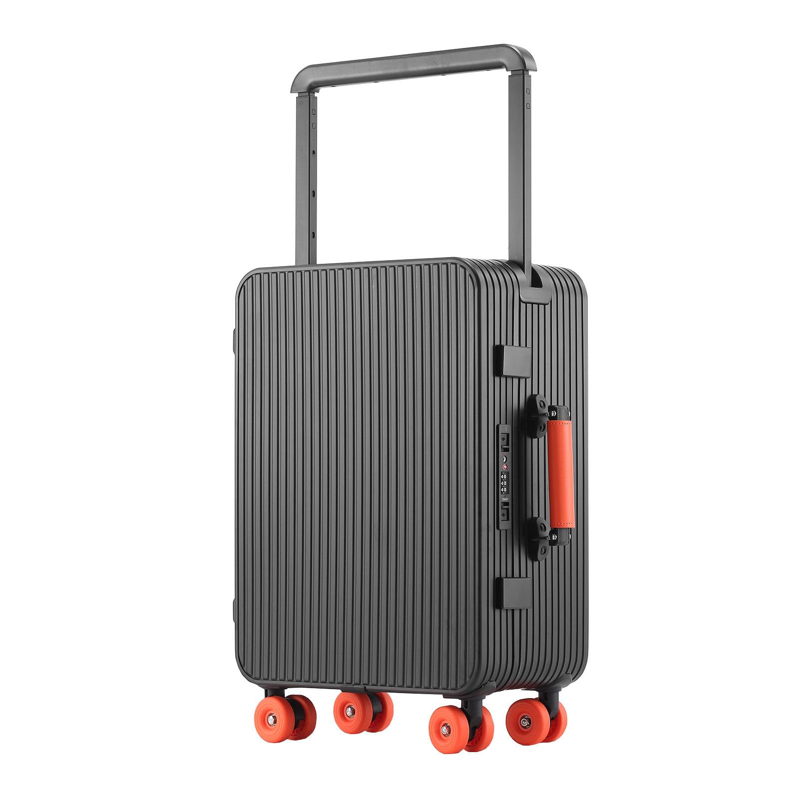 LEOVEN Valigia Trolley Rigido, 2:8 Apertura, LS-0762 Premium Bagaglio a Mano in Alluminio, Fodera Rinforzata, Manico Telescopico più Ampio, Serratura TSA, Universale Silenziosa, Design Ammortizzante