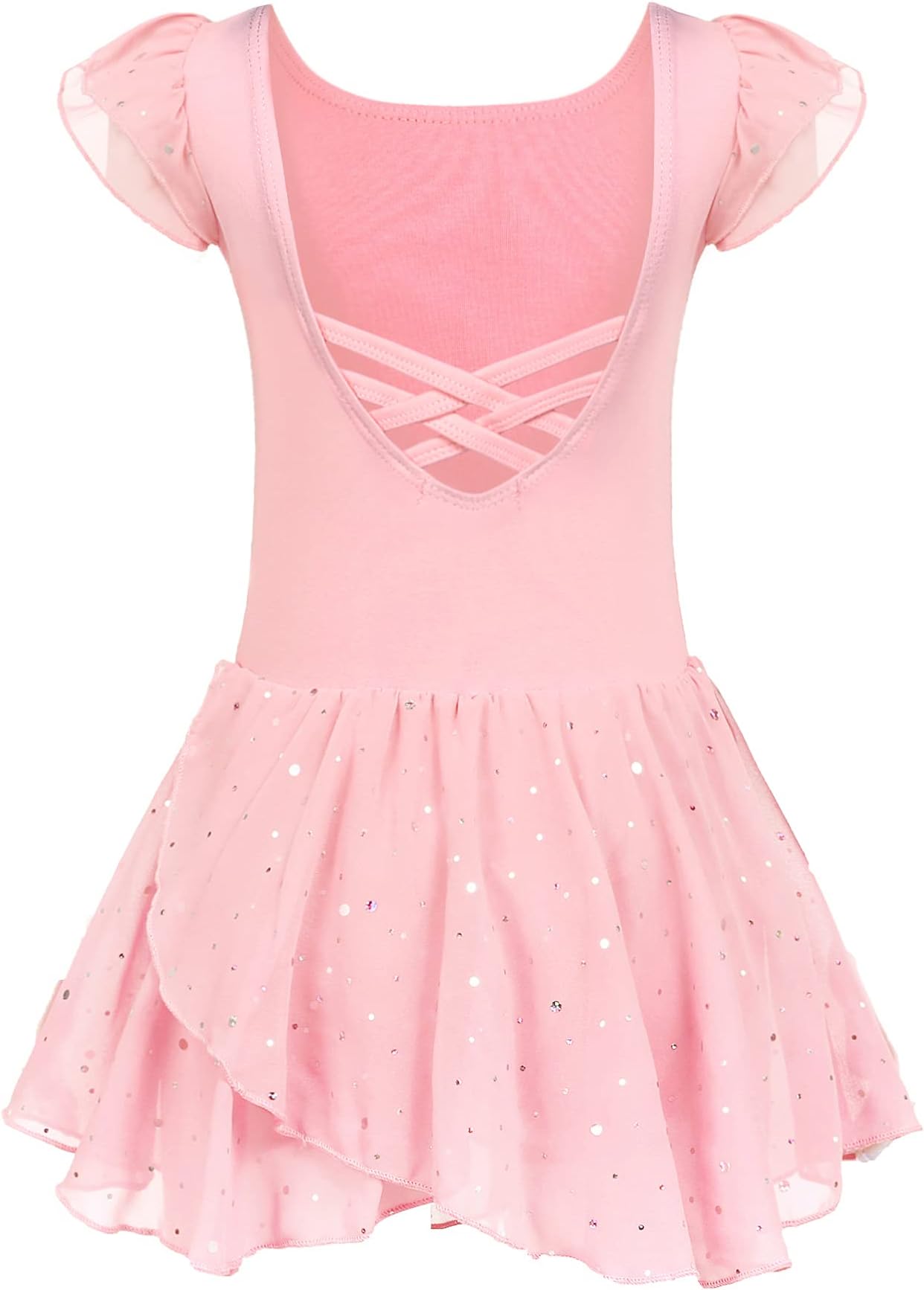 ArshinerGirls Ruffle Sleeve Ballet Dance Dress Tutu Skirted Leotard