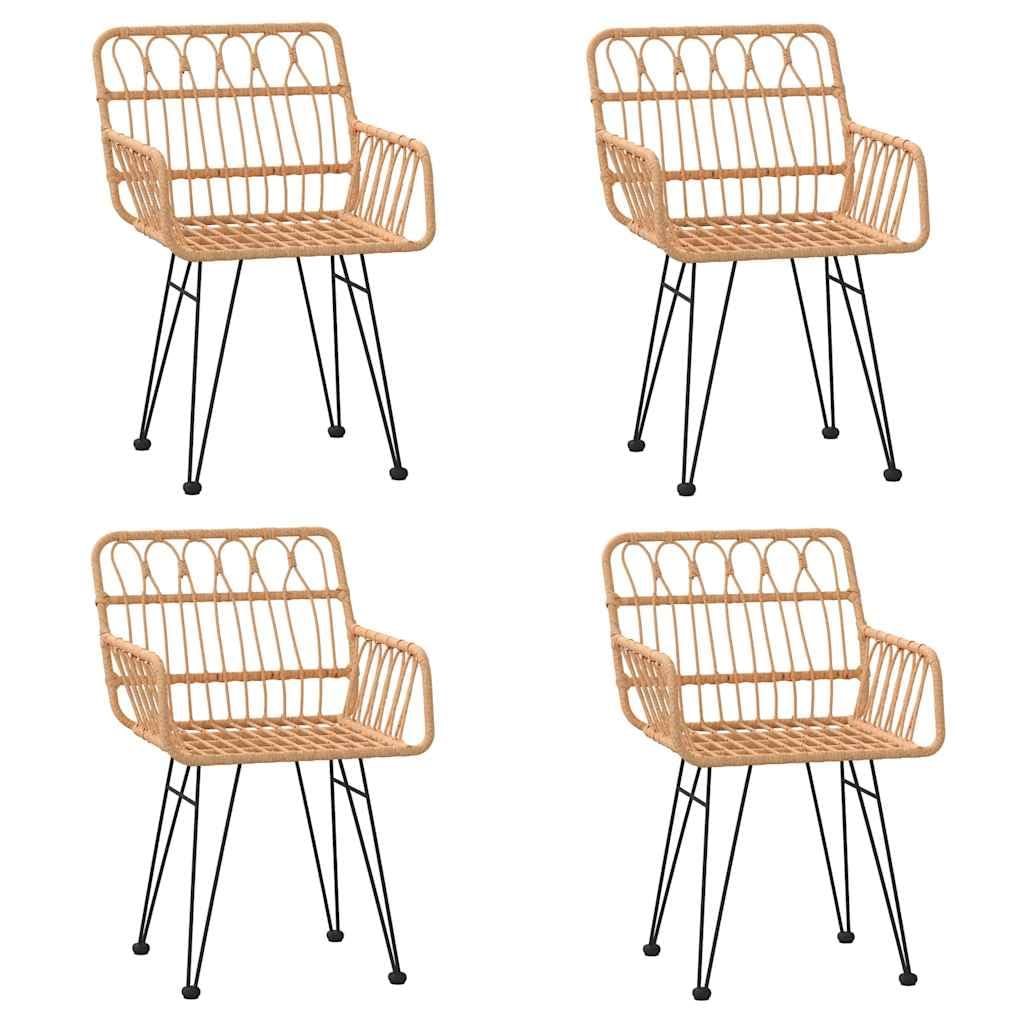 Set da pranzo da giardino in polyrattan con tavolo in vetro, 5 pezzi | telaio in acciaio, braccioli, facile da pulire, 110 kg per seduta, istruzioni di montaggio (lingua italiana non garantita)