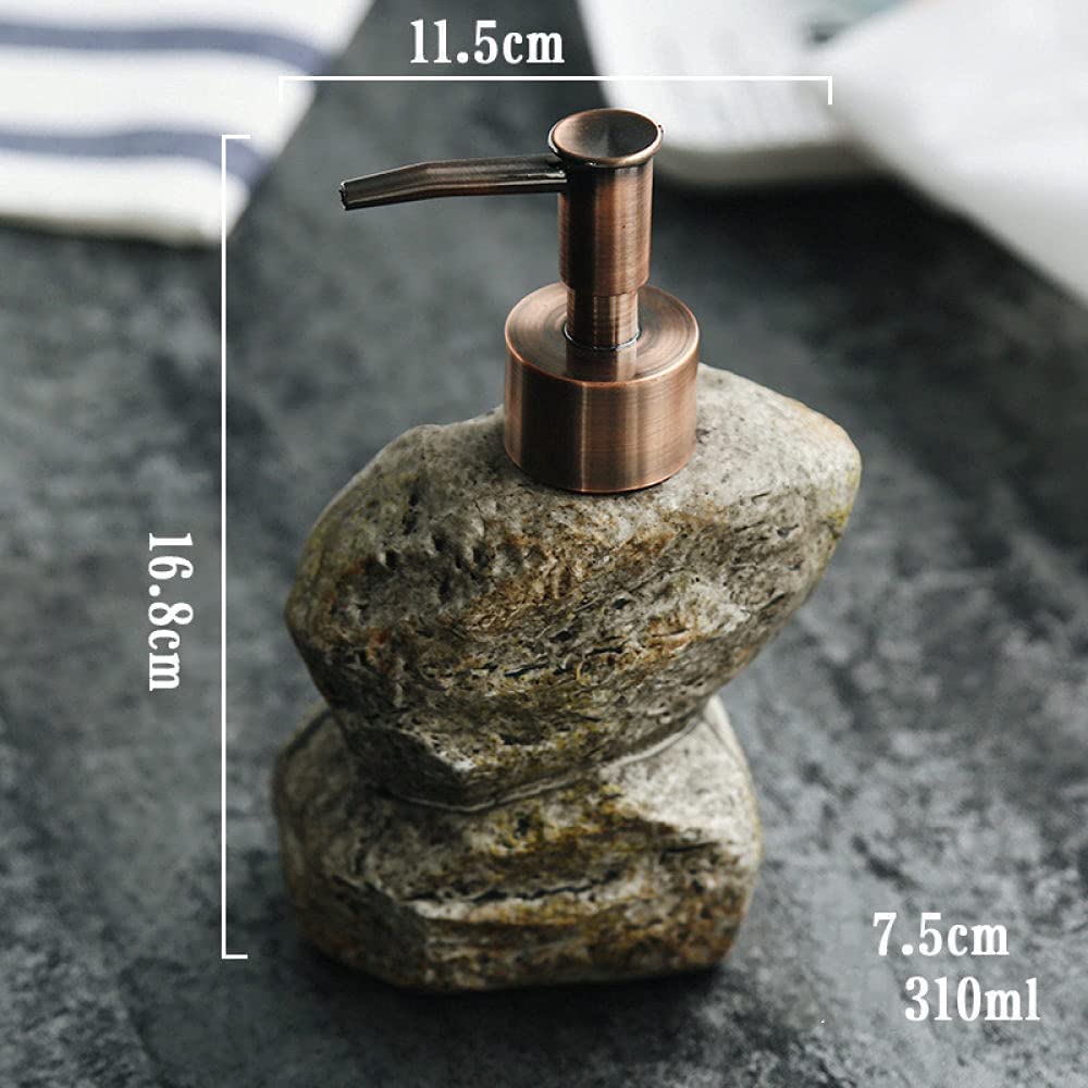 Dispensadores de jabón de encimera, dispensador de jabón de botella recargable para fregadero de cocina, dispensador de desinfectante de manos recargable, dispensadores de loción con forma de piedra