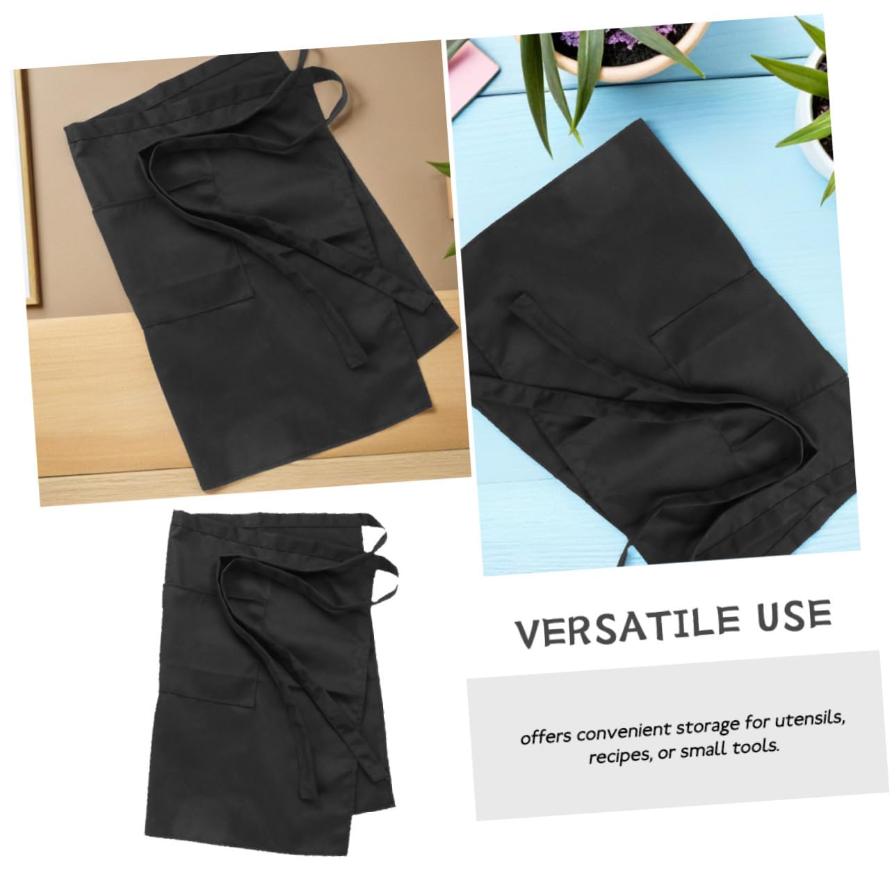 6 Piezas Delantal de Cintura Unisex para Cocina y Barbacoa Resistente al Calor con Espaciosos para Cómodo y Fácil de Limpiar