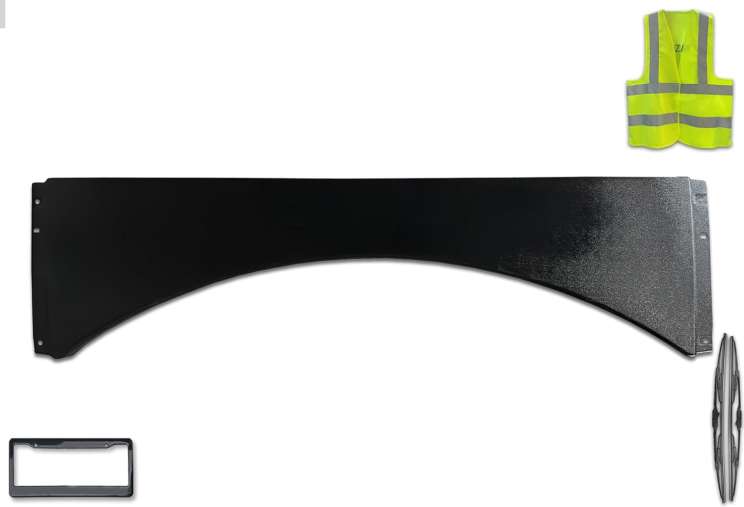 KOZAK Cab Cabin Fairing Bridge Compatible with Peterbilt 579 2022+ PLUS Logo, License Plate Frame, 2X 22 Windshield Wipers and Vest