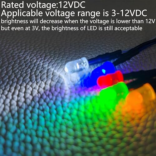 Miniatura 36 de 10pcs 0.236 in impermeable con cable LED indicador luz AC/DC 12-24V (azul)